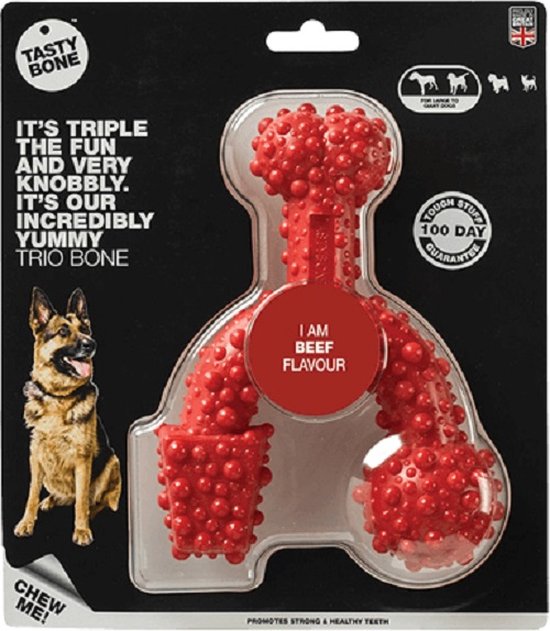 TastyBone - Large - Trio Bone beef - Hond - Kauwspeelgoed - Vegan - Kluif - Nylabone