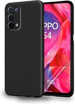 ebestStar - Hoes voor Oppo A54 5G, A74 5G, Hoogwaardig Zacht TPU Bescherming, Koolstof Design Hoesje, Zwart