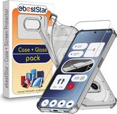 ebestStar - Hoes voor Nothing Phone (2a), Silicone Slim Cover Case, Versterkte Hoeken en Randen hoesje, Transparant + Gehard Glas