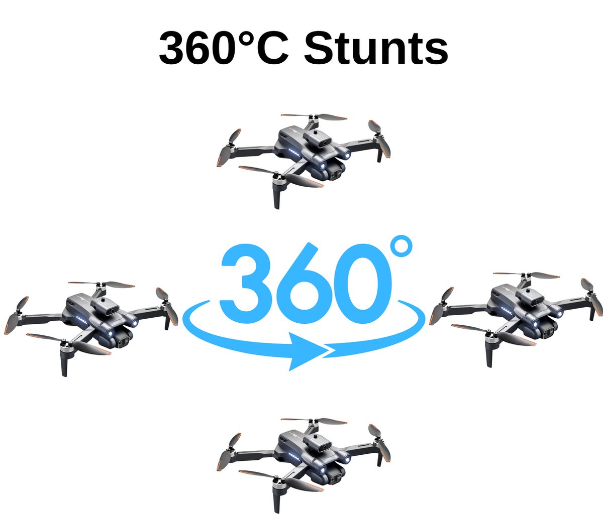 SefSay Ultra Max Drone - Drone met dubbele ESC HD camera - Obstakel Ontwijking - Borstelloze motoren - 3 batterijen en een opbergtas - Geschikt voor kinderen en volwassenen – foto 8