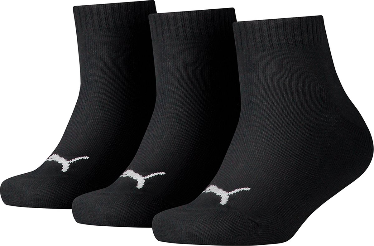 Puma 6-Pack Vrolijke Kindersokken Kleurrijke Quarter Heren Dames – 194011001 Zwart
