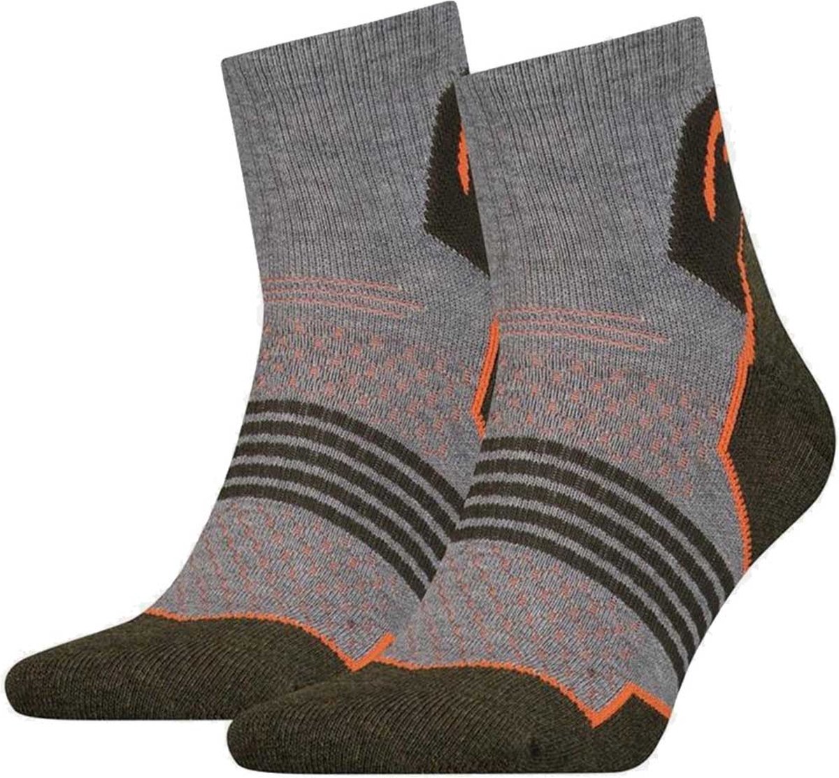 HEAD 4-Pack Hiking Kwart Sokken Schokabsorptie Flexzone Heren Dames – 39-42 701219909 Groen