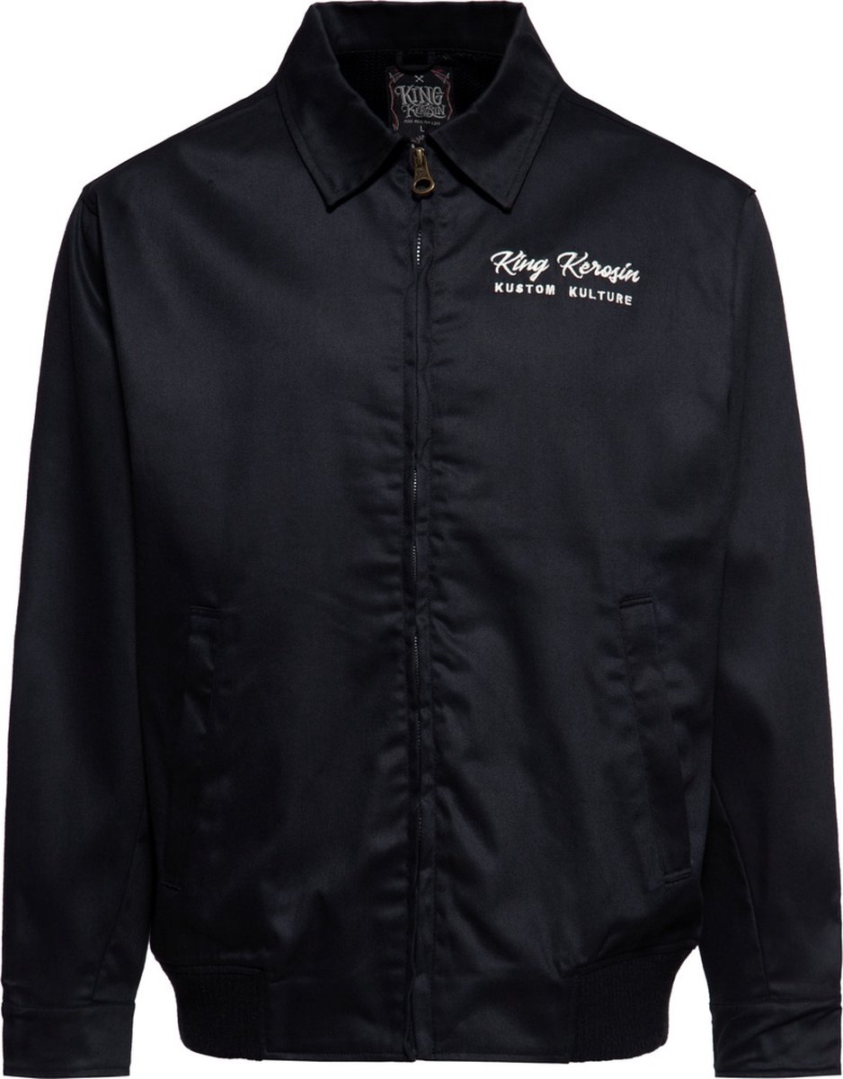 King Kerosin 50Er Gabardin Jacke ''Born In'' KKU49051 Black-XL