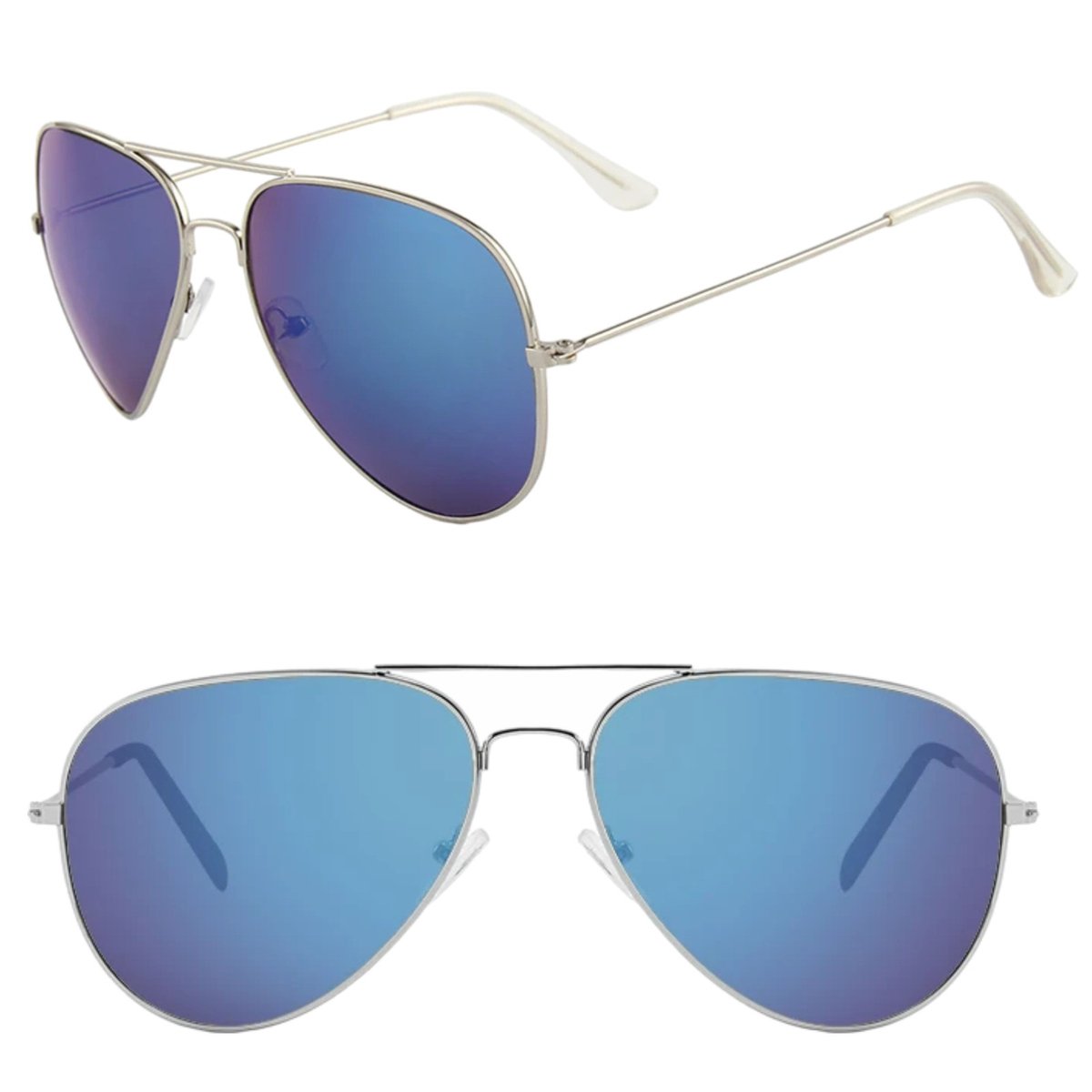 Fako Sunglasses® - Kinder Pilotenbril - Piloot Zonnebril - Jongens Zonnebril - Meisjes Zonnebril - Zilver - Blauw