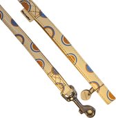 Hondenlijn MacLeather beige - 120 cm lang 15 mm breed (kleine honden)