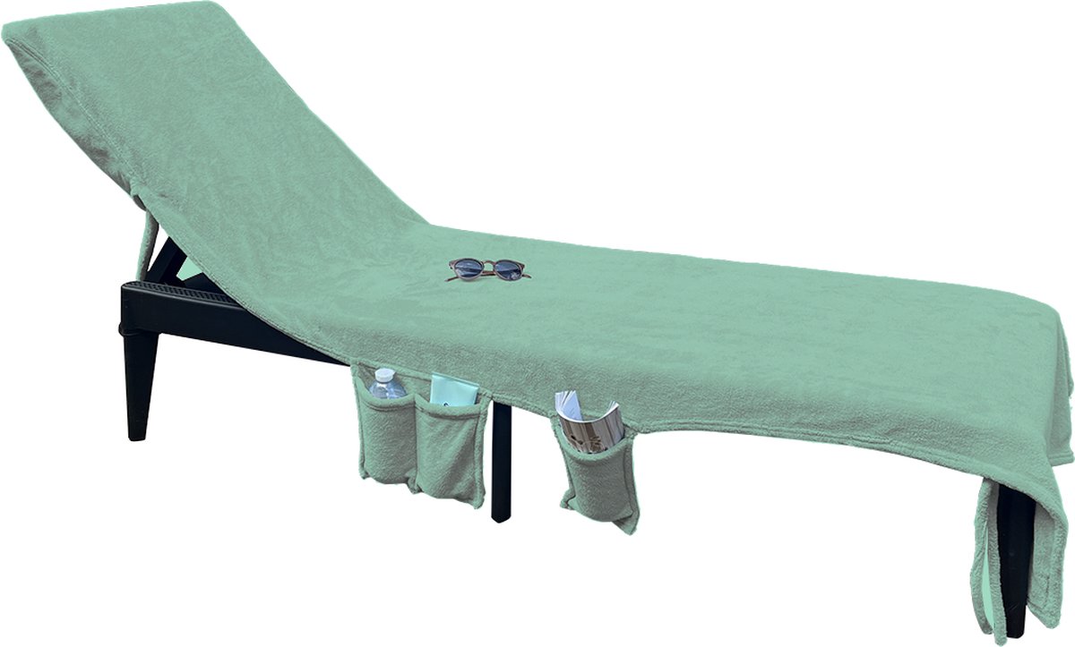 LINNICK Strandlaken Stoelhoes Microvezel 75x215cm - Sneldrogend Badlaken - Lichtgewicht Reishanddoek - 3 in 1 Strandhanddoek Stoelhoes Draagtas - sea green - Strandstoelhoes - Strandtas
