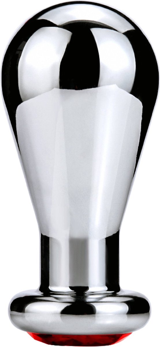 Fixxx - Oprek Buttplug - Aluminium - Met Rood Siersteentje - Medium