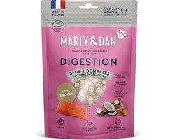 MARLY&DAN kattensnack -healty&functional snack - 40 gr -45%zalm - 3-in-1 benefits - DIGESTION met gember, cocosnoot en zoete aardappel - ook voor gesteriliseerde katten. -gezond en lekker
