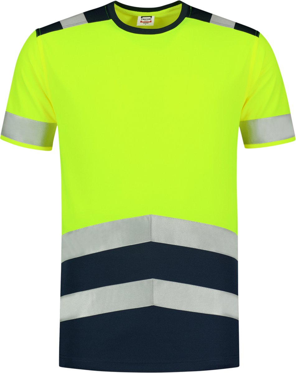 Tricorp 103006 T-shirt High Vis Bicolor - Fluo Geel/Inkt - S