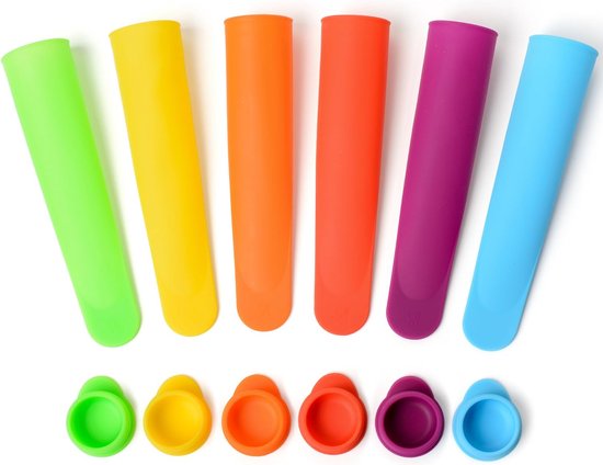 Foto: Botc ijsvormpje silicone 1 set van 6 stuks bpa vrij ijsstokjes ijsloly vormen