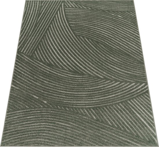 Paco Home Buiten Vloerkleed Tapijt Voor Binnen En Buiten Balkon Terras Keuken Tapijt Patroon Scandinavisch Boho Eenkleurig, Maat:120x160 cm, Kleur:Groen 2