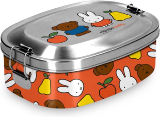 Nijntje Lunchbox Metaal Met Sluitclips Voor Onderweg Of Naar nijntje-lunchbox-metaal-met-sluitclips-voor-onderweg-of-naar