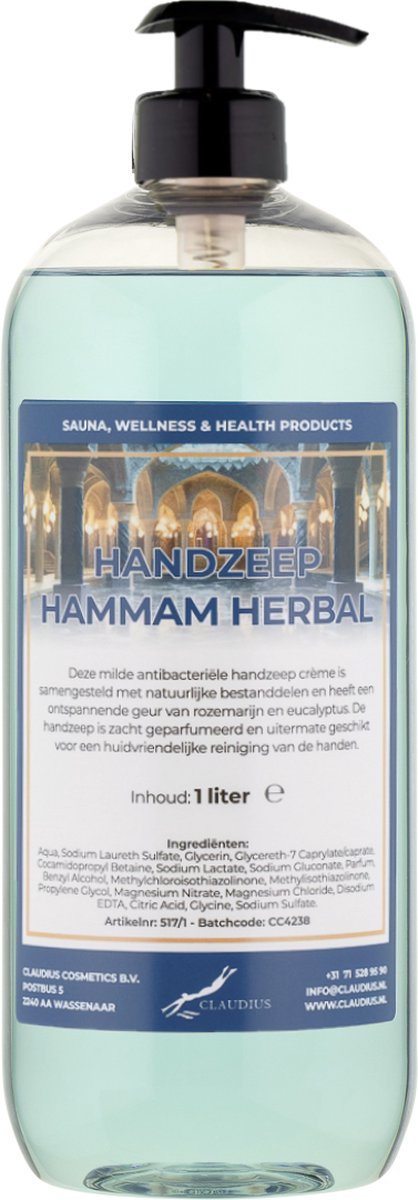 Goedkoopste Handzeep Hammam Herbal 1 liter - met gratis pomp