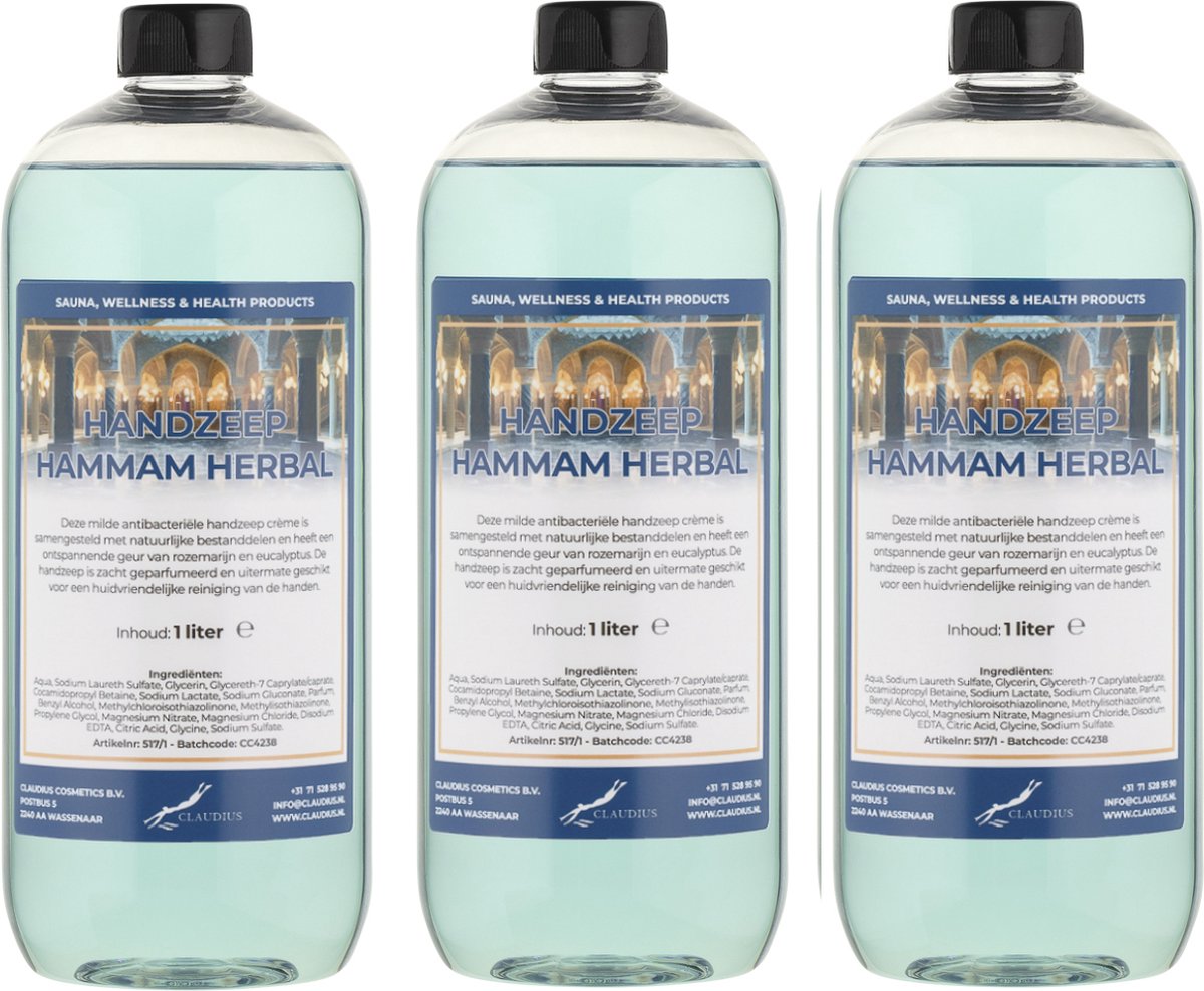 Goedkoopste Handzeep Hammam Herbal 1 liter - set van 3 stuks