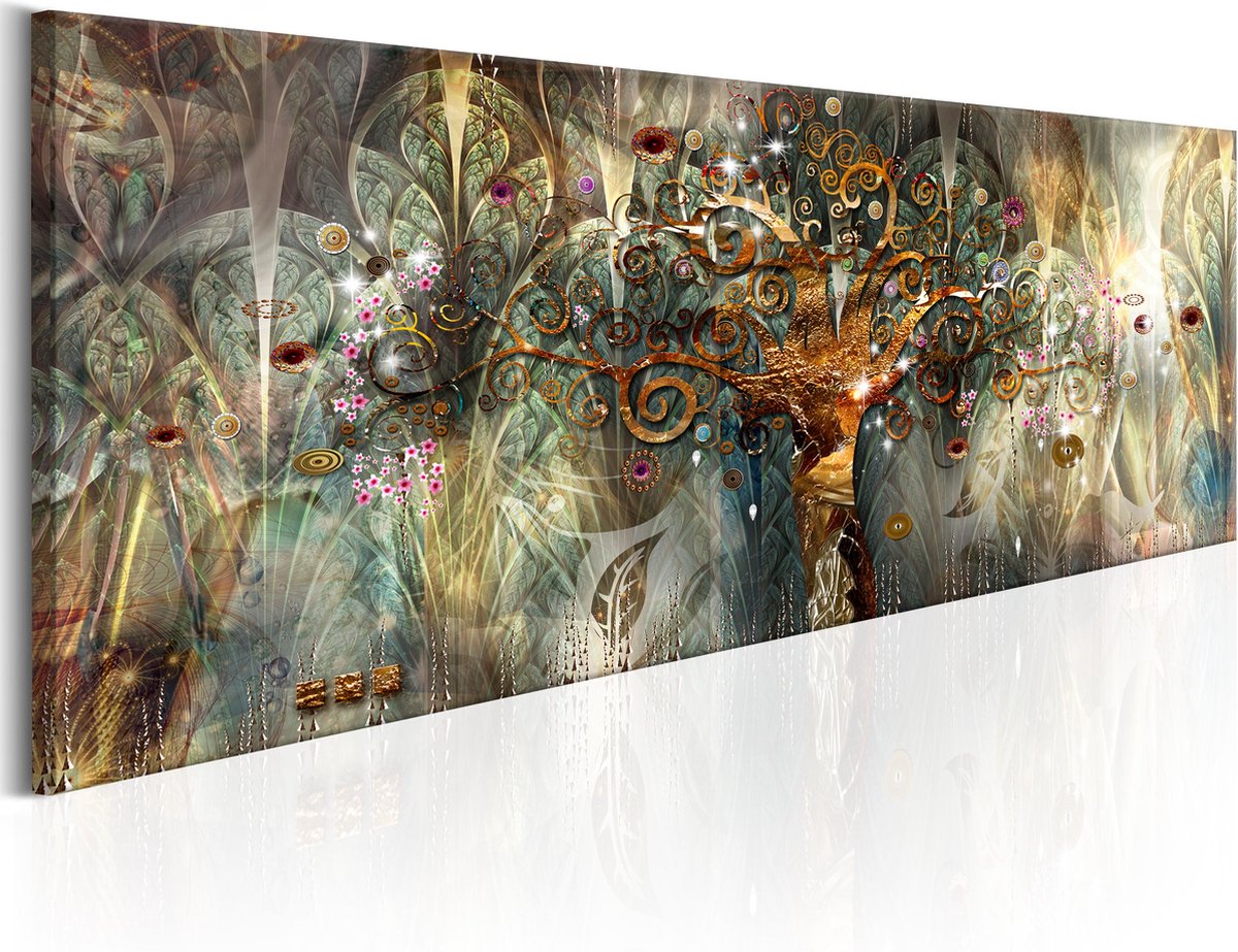 karo-art Schilderij - Land van Geluk , multi kleur, 2 maten, Abstracte afbeelding, Premium Print op echt Italiaans canvas, Wanddecoratie Multikleur