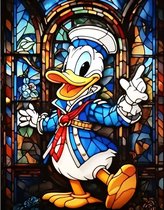 Diamond painting Donald Duck 50x70 vierkante steentjes