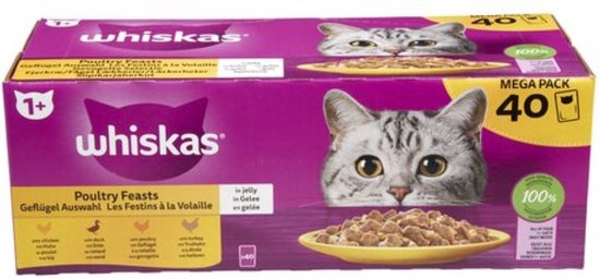 Whiskas Katten Natvoer in blik tonijn in gelei 400g