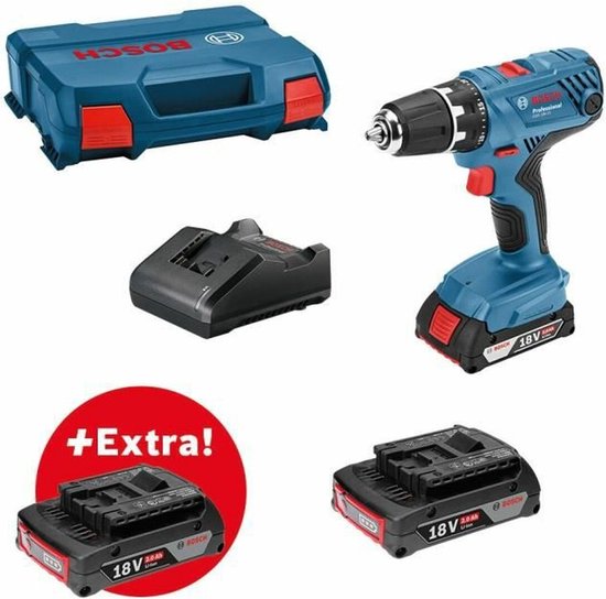Bosch Professional GSR 18V-21 Accuboormachine 55 Nm 13 mm Snelspanboorhouder 3x 18V 2.0Ah Accu