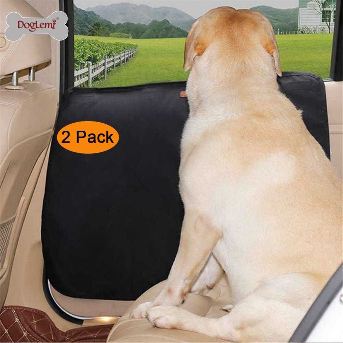 Image of 2 stuks Autodeurhoezen voor honden - Huisdier autodeur bescherm mat - Autodeurbescherming voor huisdieren - deurbescherming - Autodeurafdekking - Honden autostoel krasbestendig - Waterdicht - Zwart
