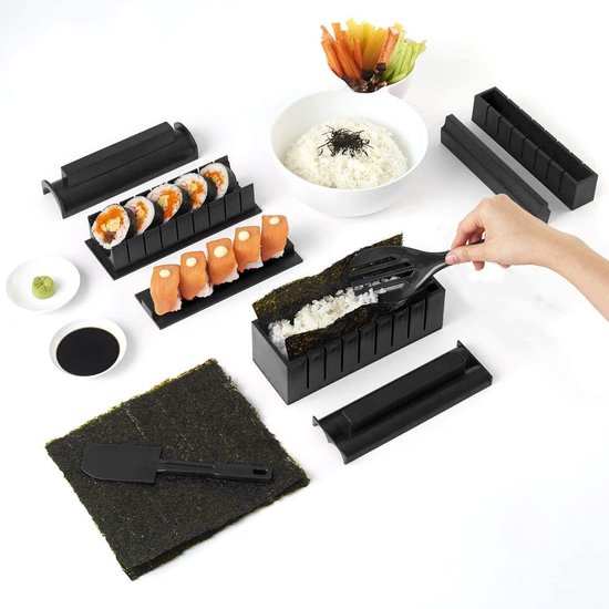 Sushi-Zubereitungsset, Onigiri - 2er Set, 14 Stück - verschiedene Formen für Sushi, Onnigiri zum Dinner Bento und Basteln, Kinderreis-Form zum Mittagessen Bento