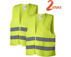 Geel Veiligheidshesje met Reflectie - 2 Stuks - Veiligheidsvest - Reflectievest