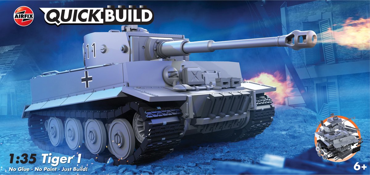 Airfix Modelbouwpakket - J6041 QUICKBUILD Tiger I Tank Plastic - Airfix - Modelbouw