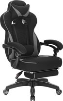 Instinct® gaming stoel - hoofdsteun - voetsteun - stof - grijs