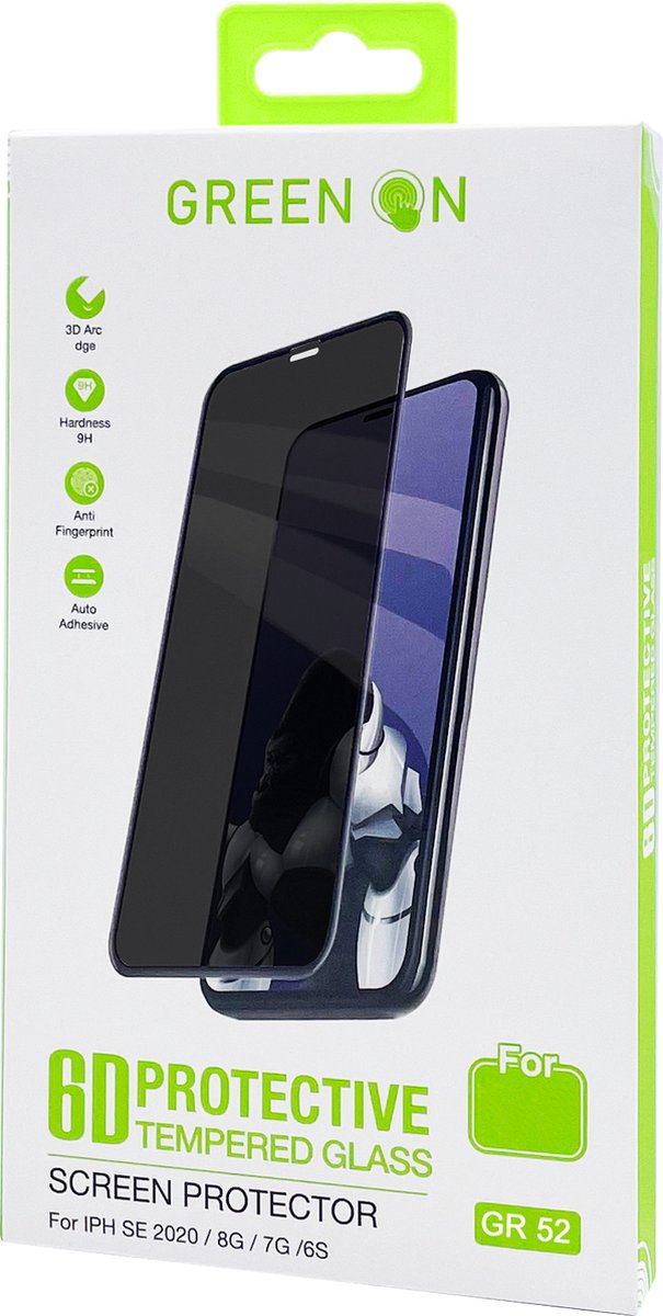 GREEN ON - Privacy Protection Protector - Beschermlaagje - Geschikt voor IPhone 15 - Screenprotector - Privacy Laagje