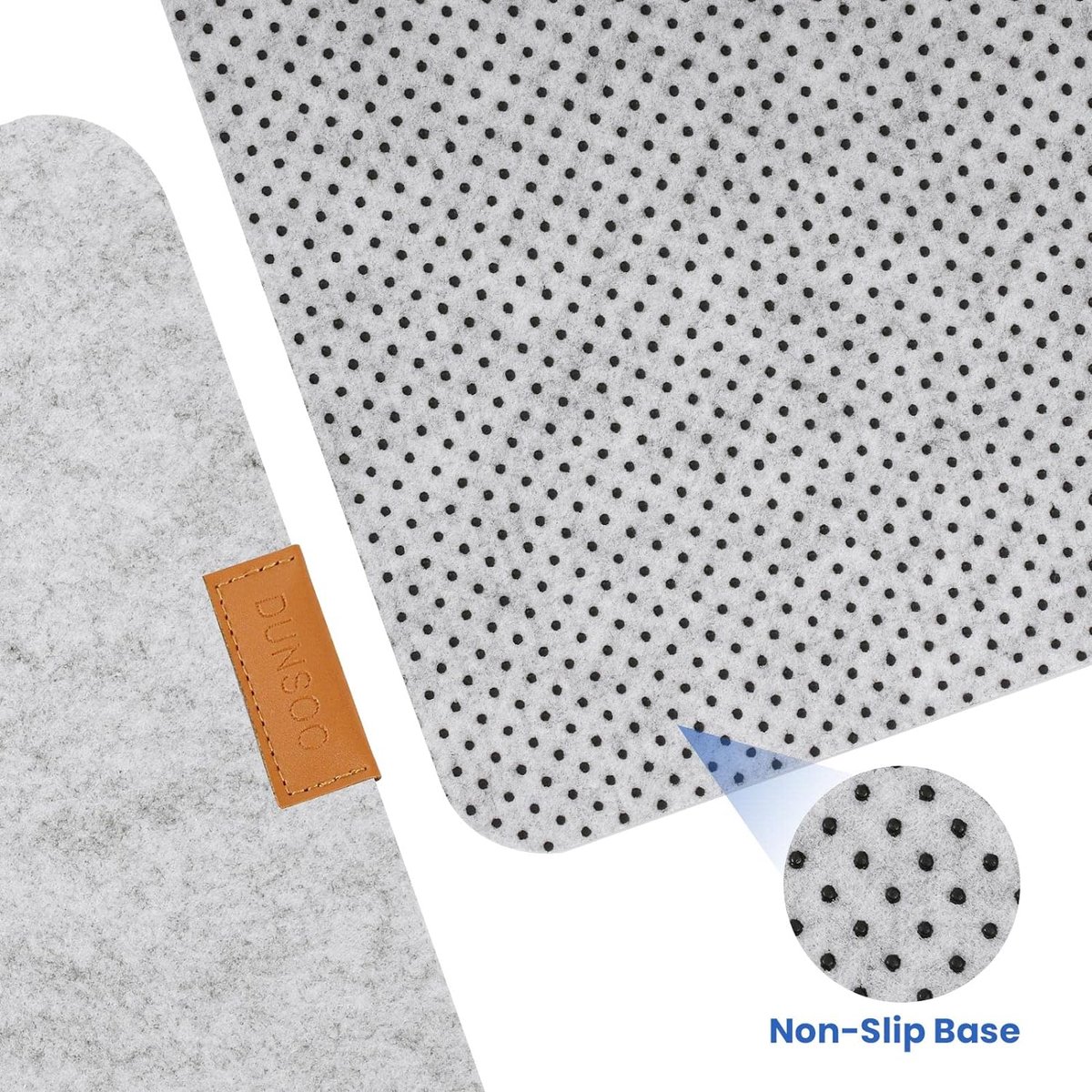 Grote vilten bureaumat, antislip bureauonderlegger, beschermer voor toetsenbord, bureauaccessoires voor thuis en op kantoor (lichtgrijs, 80 x 40 cm