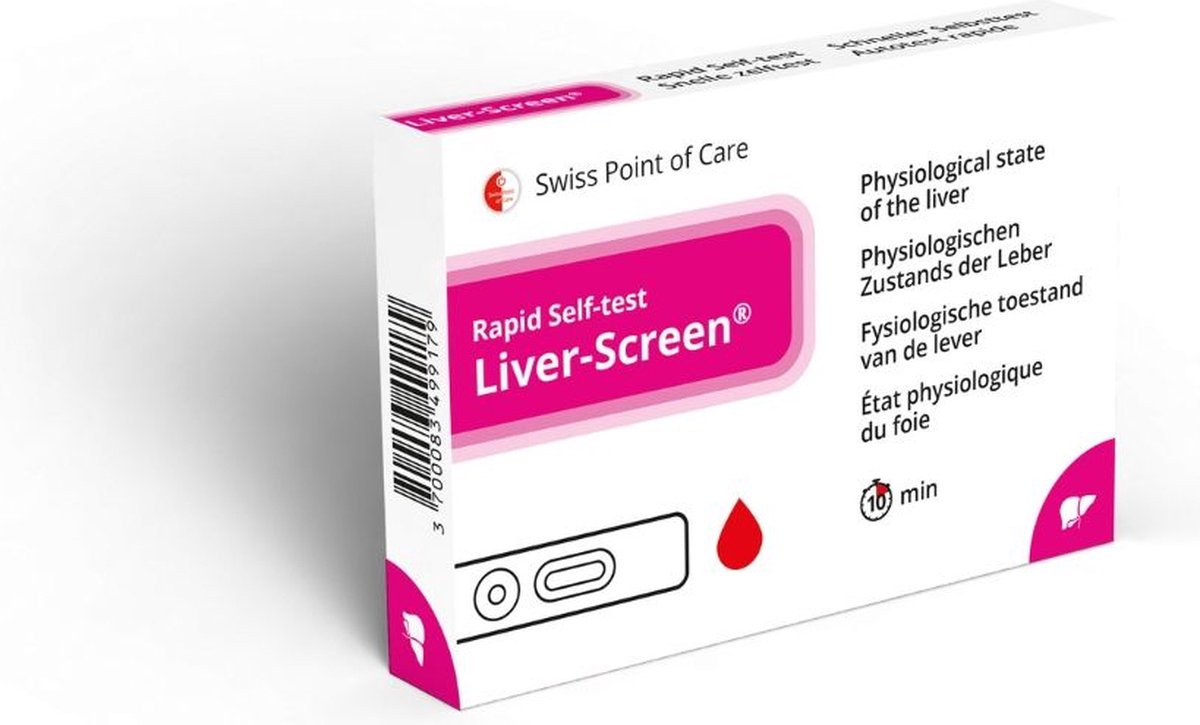 Goedkoopste Liver-Screen lever zelftest | helpt bij de vroege opsporing van mogelijke leverproblemen | Thuis en volledig anoniem te gebruiken.