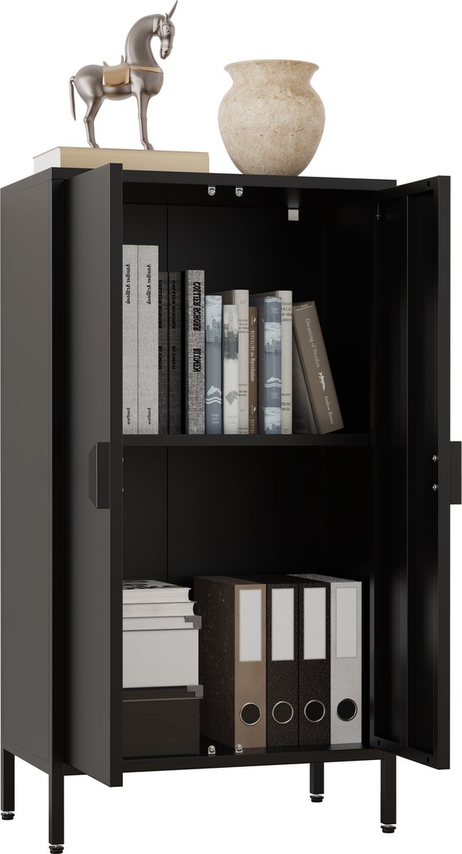 Houten ladekast dressoir highboard dressoirkast draaideuren Flokas M
