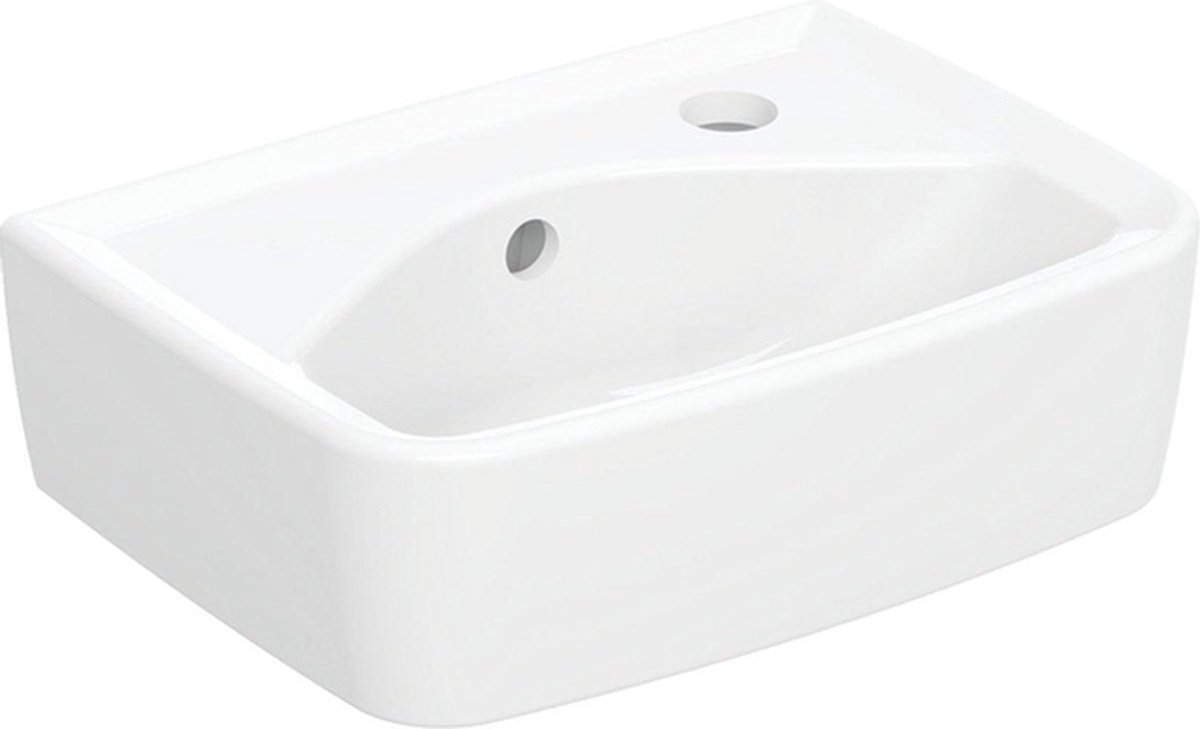 Geberit Bastia Fontein Square - 35x25cm - kraangat - overloop - wit