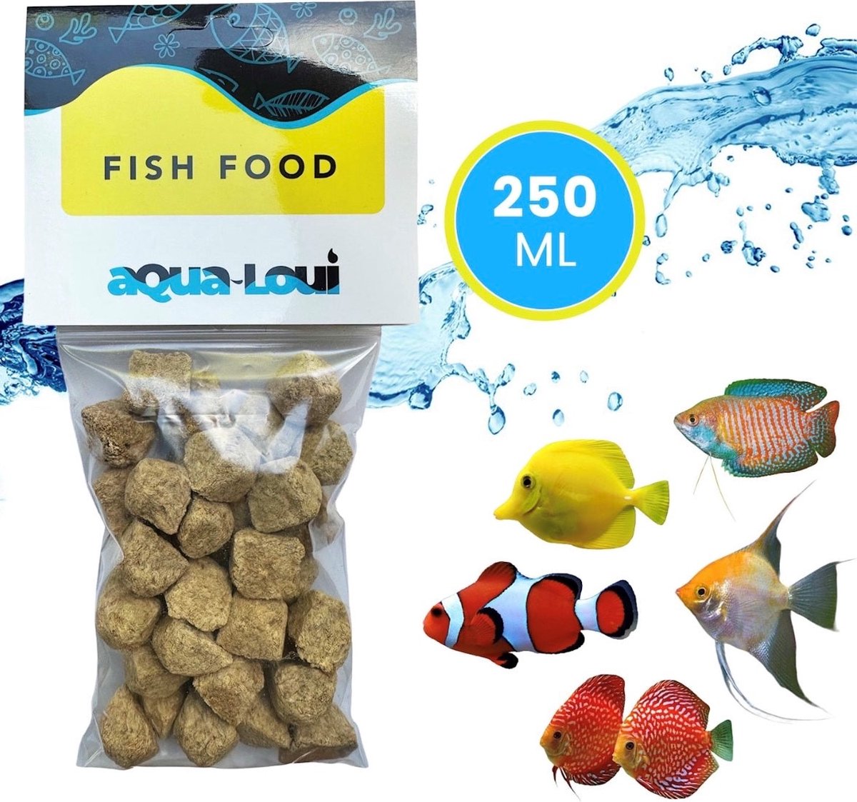 Aqua-Loui® - Gedroogd Visvoer - Tropisch Vissenvoer - Artemia - Drijvend Visvoer & Langzaam Zinkend Visvoer - Aquarium - Geschikt Voor Zoetwater & Zoutwater Vissen - 250ml