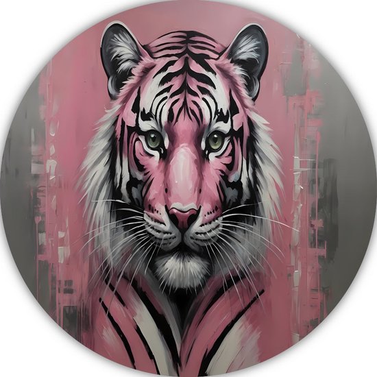 Cercle mural Tigre - Cercle mural Animaux - Cercle mural Rayures - Tableaux Classique - Décoration murale ronde - Décoration murale cercle mural forex 50x50 cm