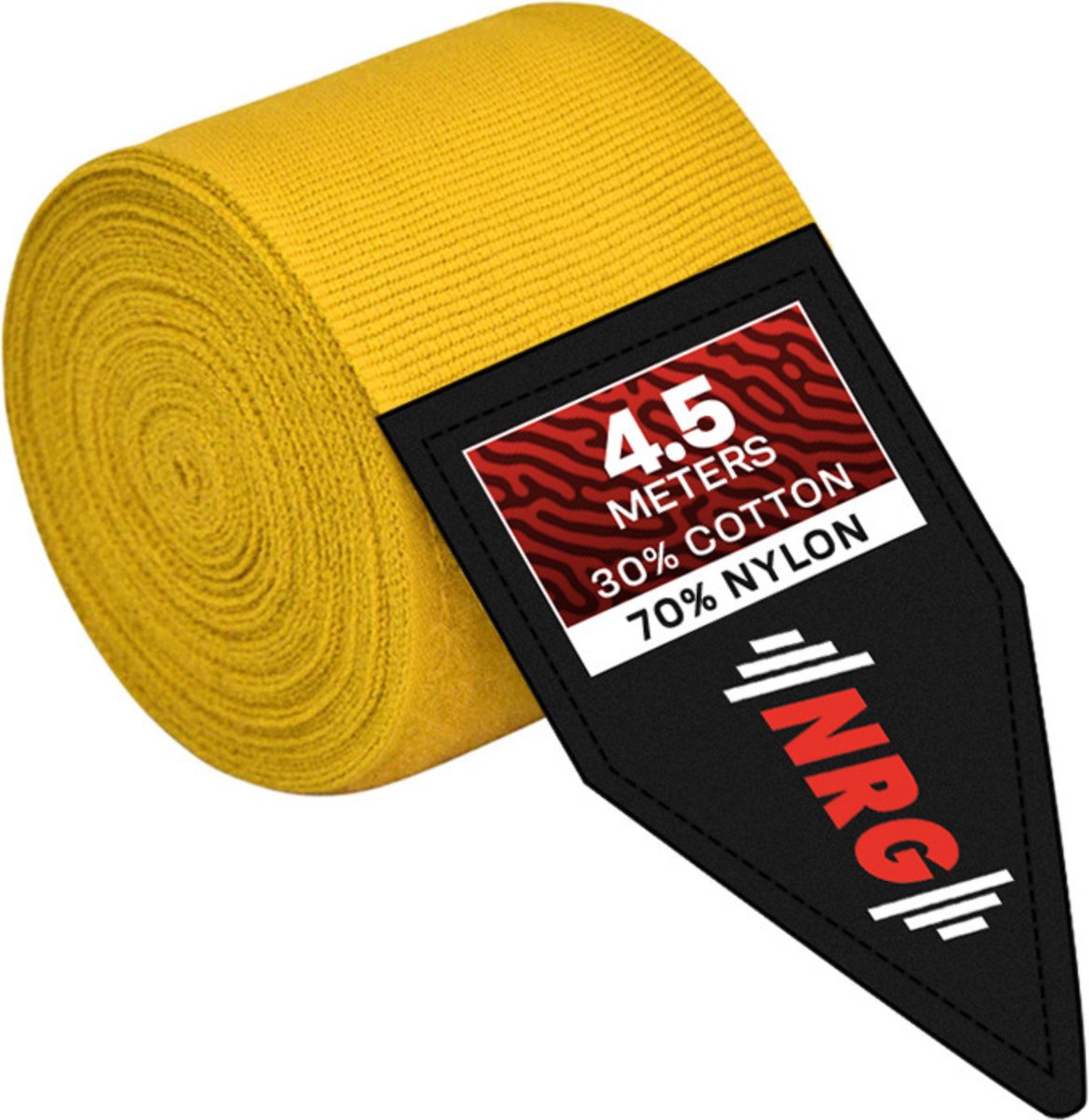 NRG - Bandage Boksen - Boksbandages - Hand Wraps - 450 cm - Heren - Dames - Geel