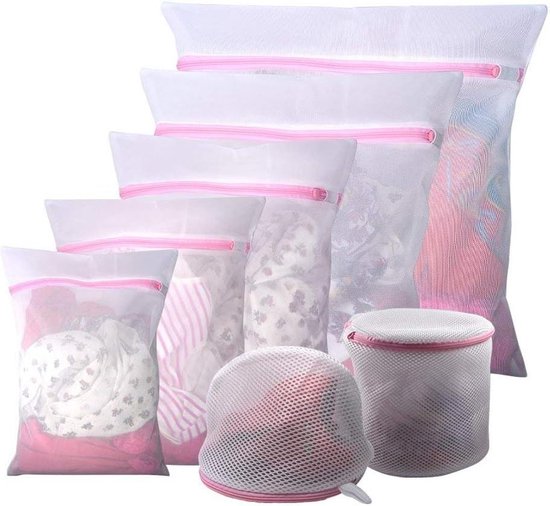 7-delige set wasnetten voor wasmachine - lingerie en fijne was - waszak met ritssluiting - kookvast - ideaal voor ondergoed sokken beha's - schoenen gordijnen Laundary Net