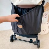 Universele Kinderwagen Boodschappentas (70x40 cm) - Hangende Buggy Organizer - Grote Boxzak - Zwart - Beertje - lichtgewicht