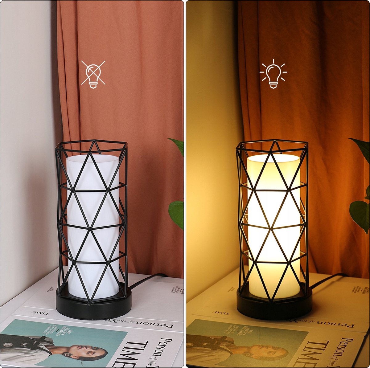 Goeco Tafellamp - 12*26cm - Medium - E27 - Lijnlengte 1.8m - Lamp Niet Inbegrepen
