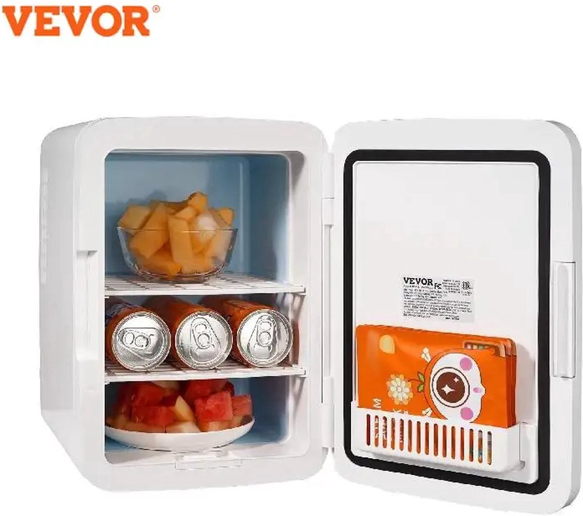 Vevor Minibar koelkast Mini koelkast Bijzetkoelkast Makkelijk Mee Te Nemen Warm & Koel Functie 10L Geschikt Voor Cosmetica