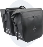 Voltano Dubbele Fietstas Rolltop Urban Black - 48 Liter - 100% Waterdicht - Fietstassen Electrische Fietsen