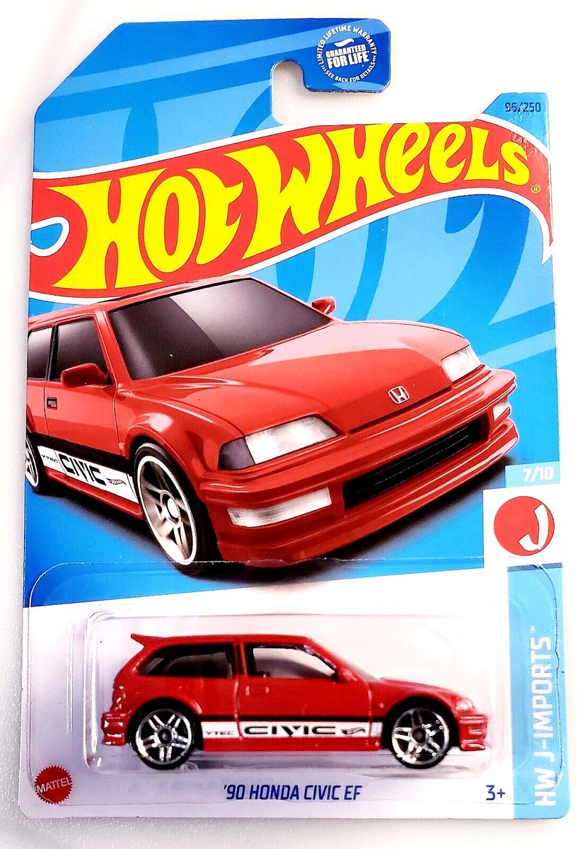 HOT WHEELS '90 HONDA CIVIC EF RED 96/250 1:64 HW J-IMPORTS 7/10
