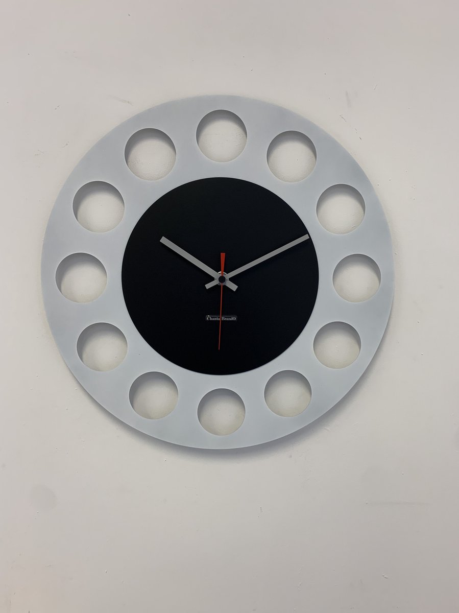ChantalBrandO Wandklok OLYMPIA Black & White XL Modern Design
