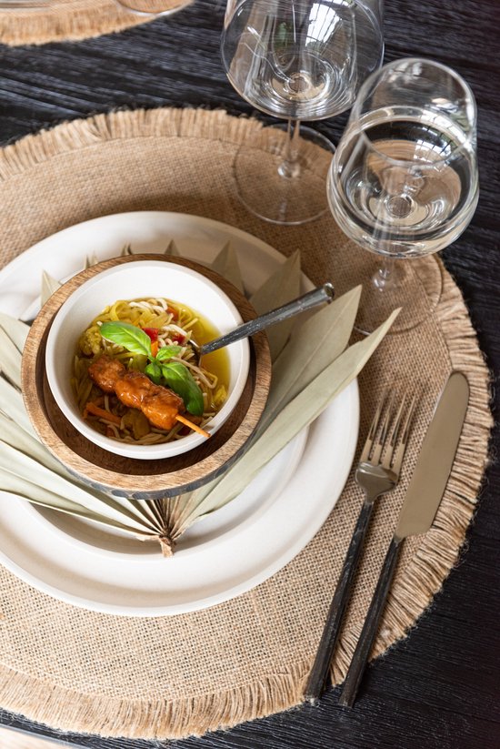 J-Line set de table - jute - naturel - 6 pcs