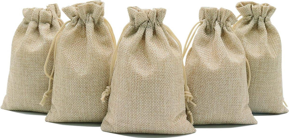 Image of 30 stuks katoenen zakken, biologisch afbreekbare tassen met trekkoord. Doe-het-zelf ambachtelijke geschenkzakken voor sieraden geschenken, bruiloftsgeschenken, feest en andere festivals, 10 cm x 12cm (3,94 x 4,72 in)