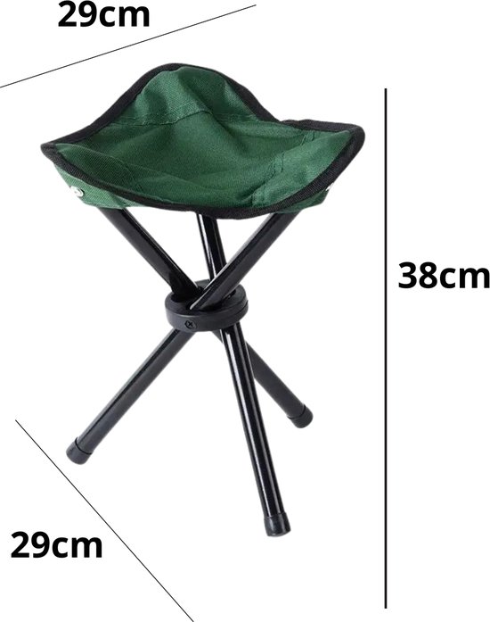 Visserskrukje - Opvouwbaar krukje - Groen - Visserstoel - Campeerkrukje - Kampeerkrukje - Vouwstoel - Campingstoel lichtgewicht - Inklapbaar - Strandstoel van Merkloos — afbeelding 2