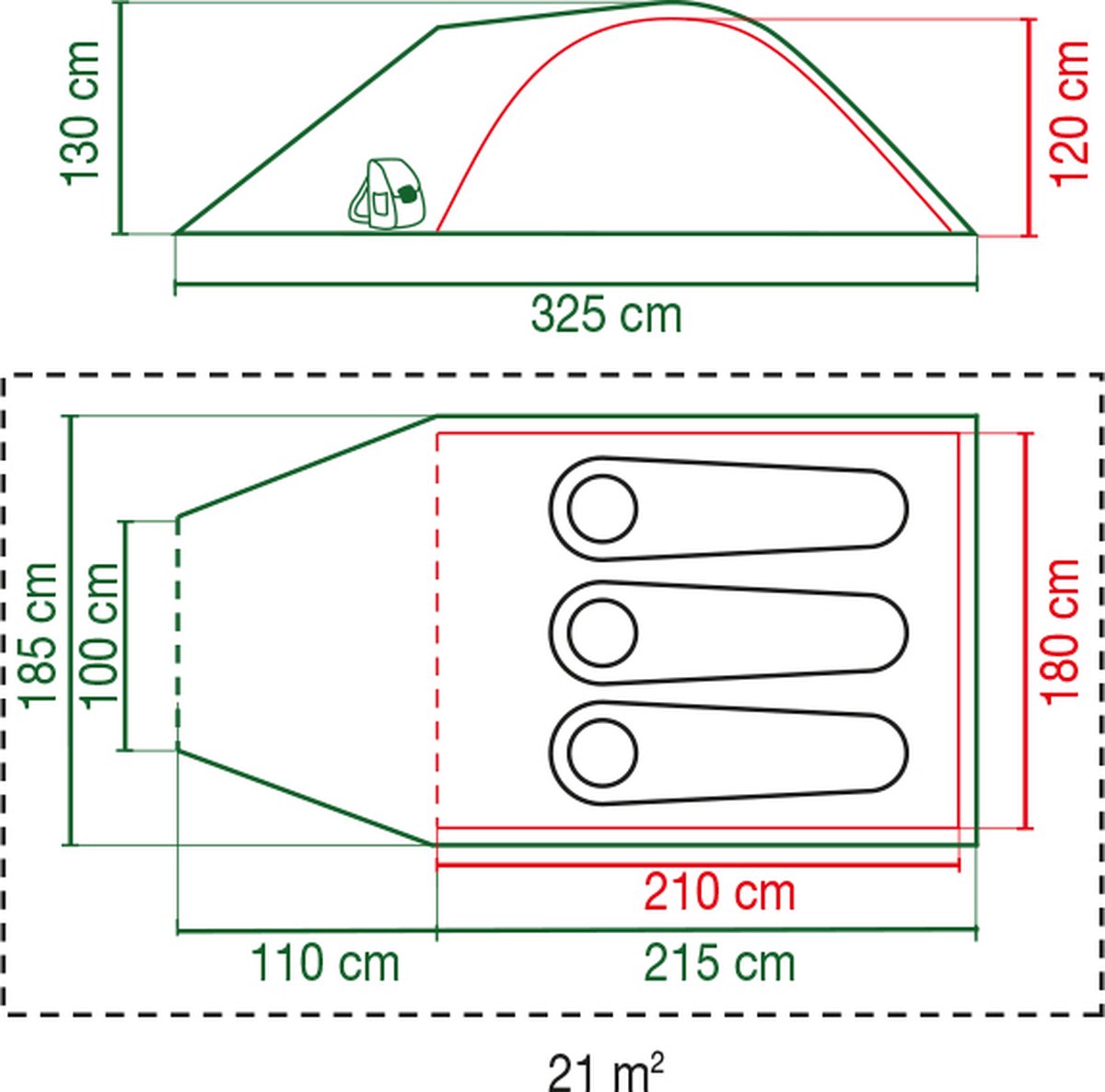 Coleman Darwin 3 Koepeltent - tent 3 persoons - Grijs