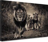 Portrait de lion - Tableaux Animaux - Peinture sur toile Prairie - Tableaux classiques - Peintures sur toile - Toile murale Décoration 150x100 cm