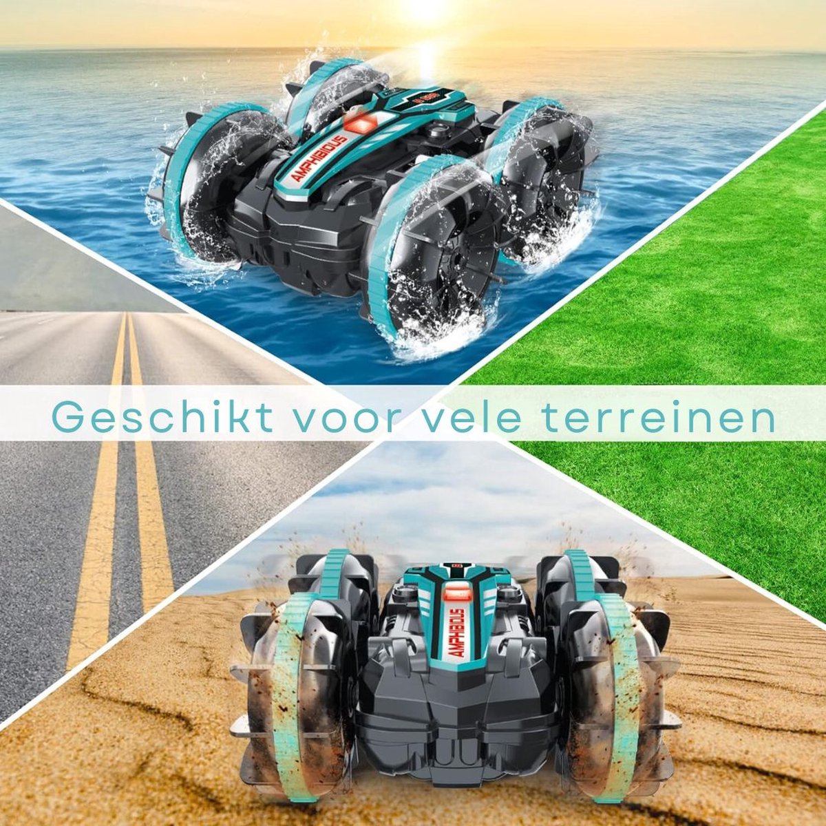 Bestuurbare Boot - Afstandsbestuurbare Boot - Bestuurbare Auto voor Buiten – voor Jongens en Meisjes – Off Road – Groot Bereik – RV Voertuig