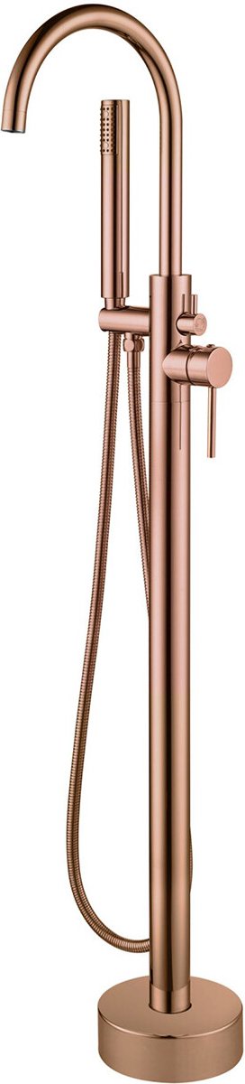 Vrijstaande Badkraan - Lonis - 110.9cm - Handdoucheset - RVS - PVD - Geborsteld Koper