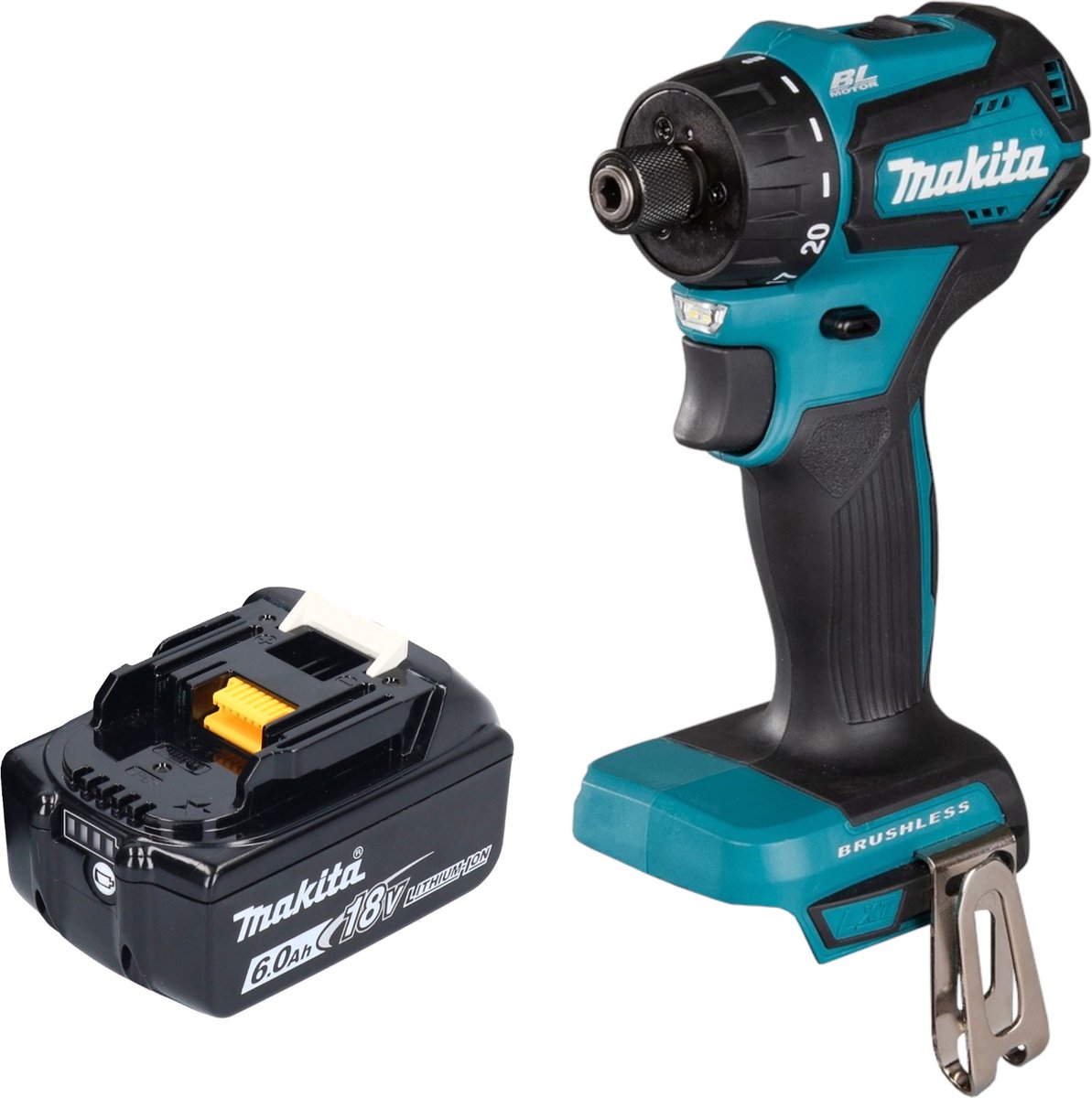 Makita DDF 083 G1 accuboormachine 18 V 40 Nm 1/4'' borstelloos + 1x oplaadbare accu 6.0 Ah - zonder oplader